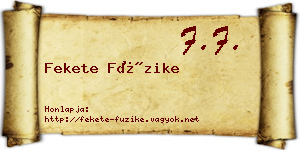 Fekete Füzike névjegykártya